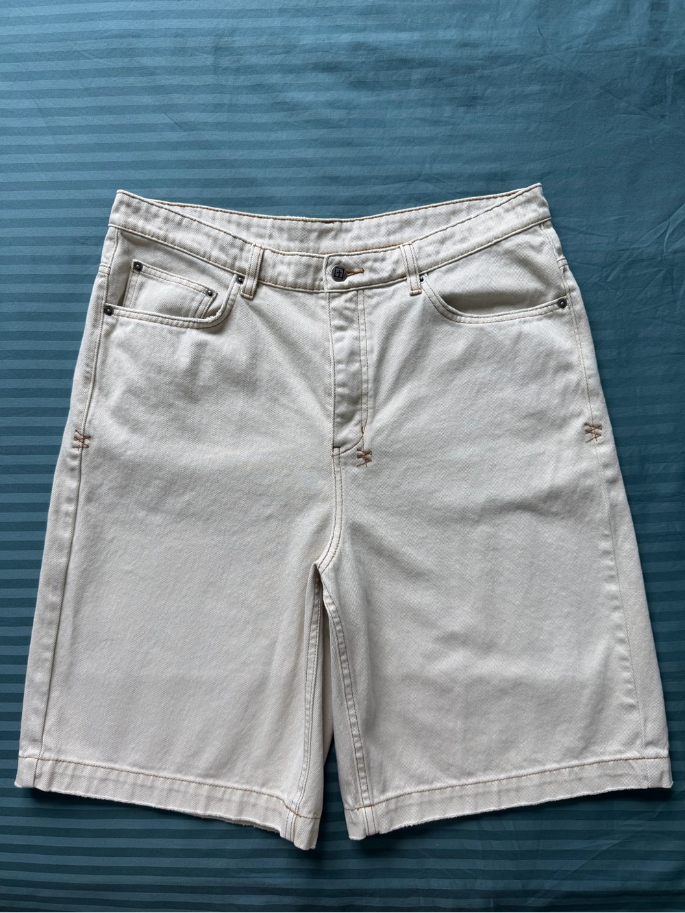 Ksubi Maxx Short Ivory Men’s Size 34 Wide Leg Denim Shorts